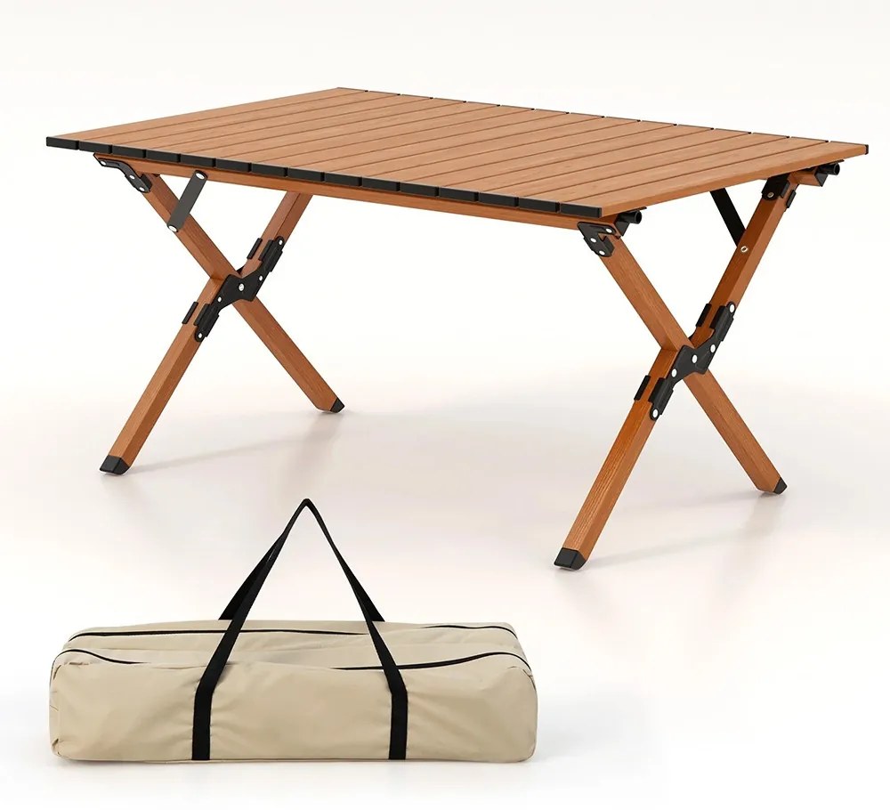 Masă de camping pliabilă din aluminiu cu geantă de transport