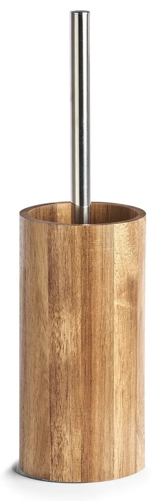 Suport perie WC + perie, lemn de salcam, ZELLER