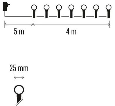 Instalație LED de Crăciun de exterior 40xLED/9m IP44 alb rece