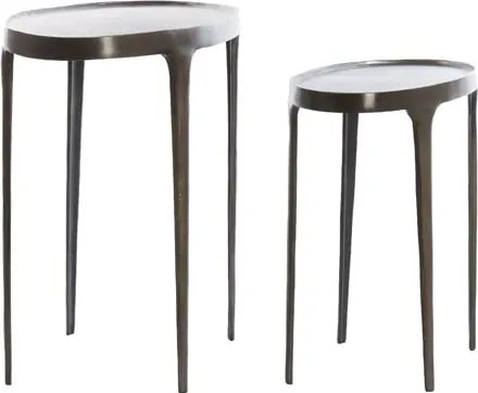 Măsuțe auxiliare 2 buc. rotunde din metal 33x70 cm Arica – Light &amp; Living