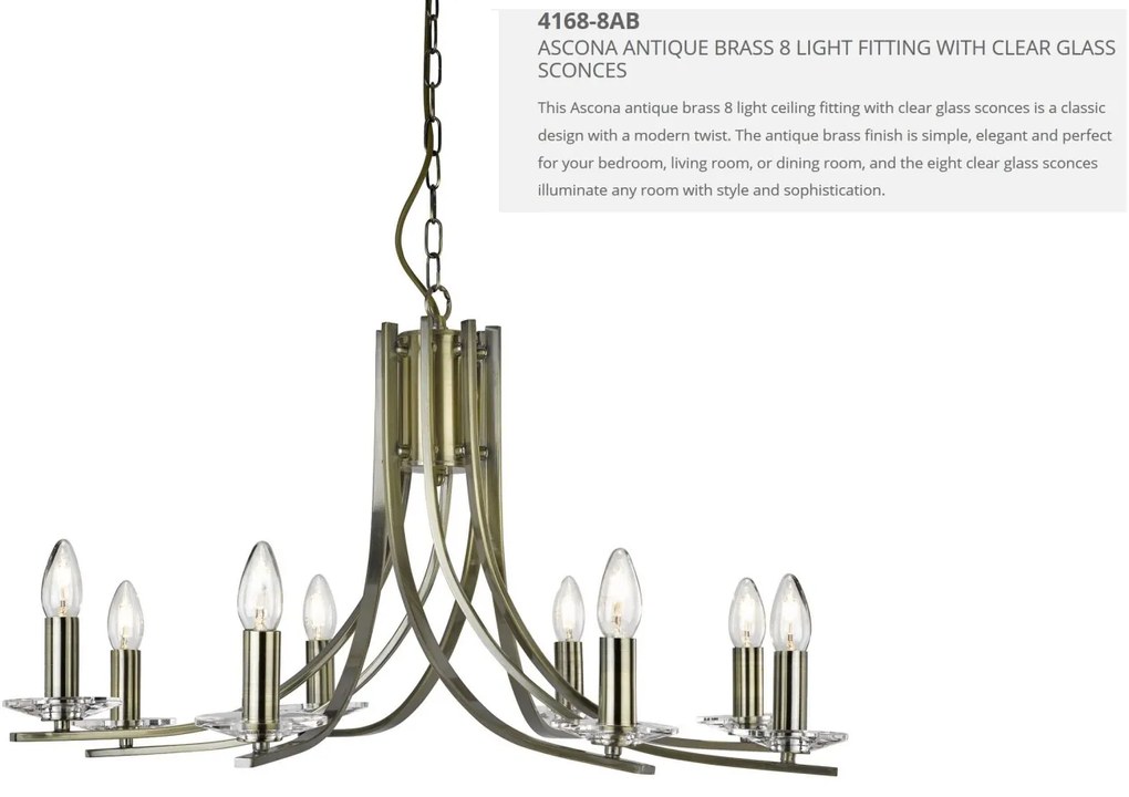 Lustra moderna design alama Ascon 8L 4168-8AB SRT