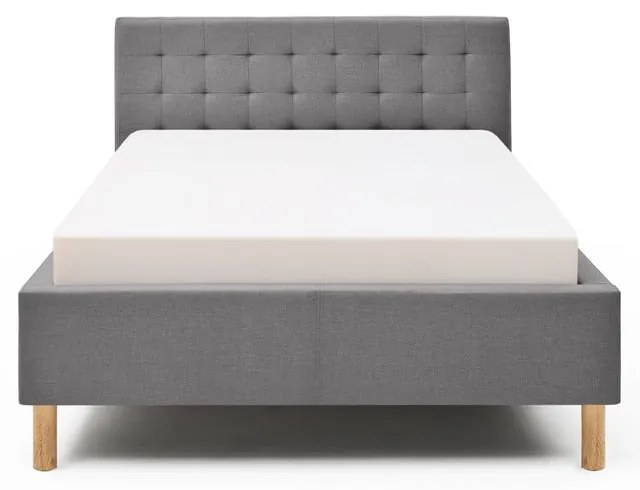 Pat gri deschis tapițat fără somieră 120x200 cm Malin – Meise Möbel