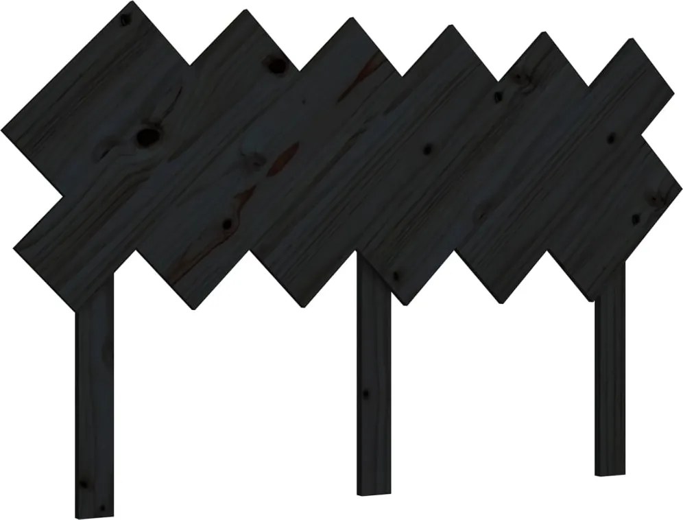 vidaXL Tăblie de pat, negru, 132x3x81 cm, lemn masiv de pin