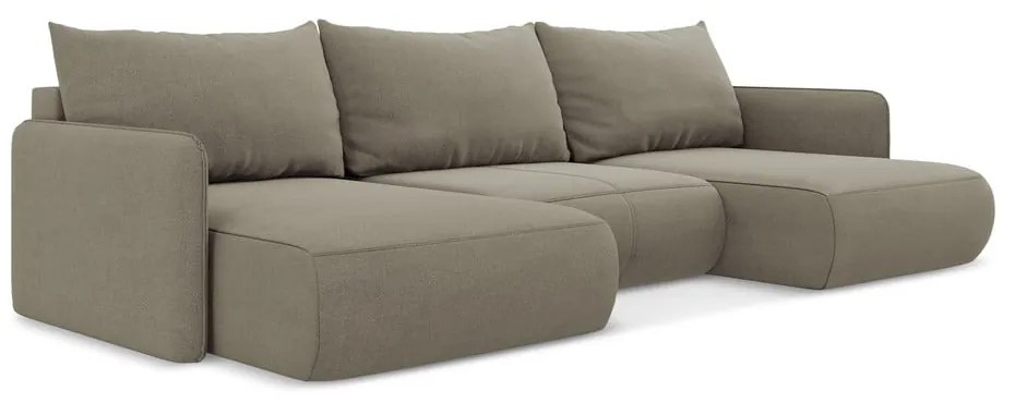 Colțar bej extensibil/cu spațiu de depozitare Nanea – Makamii