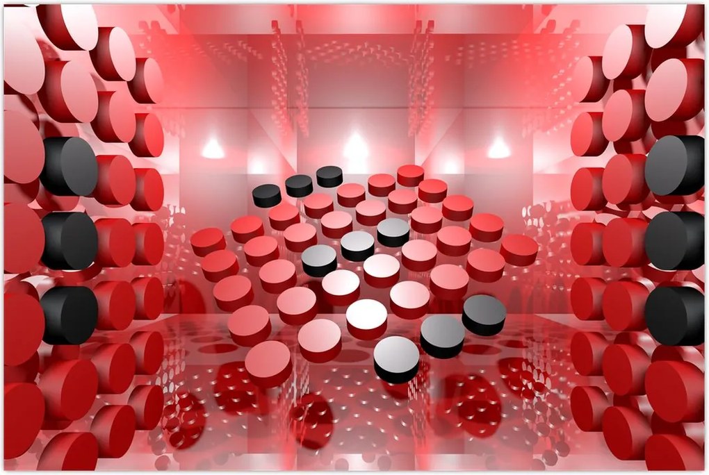 Tablou cu abstracți din butoane (90x60 cm)