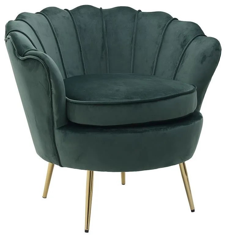 Fotoliu Green Gold Velvet 83 cm x 76 cm x 78 cm