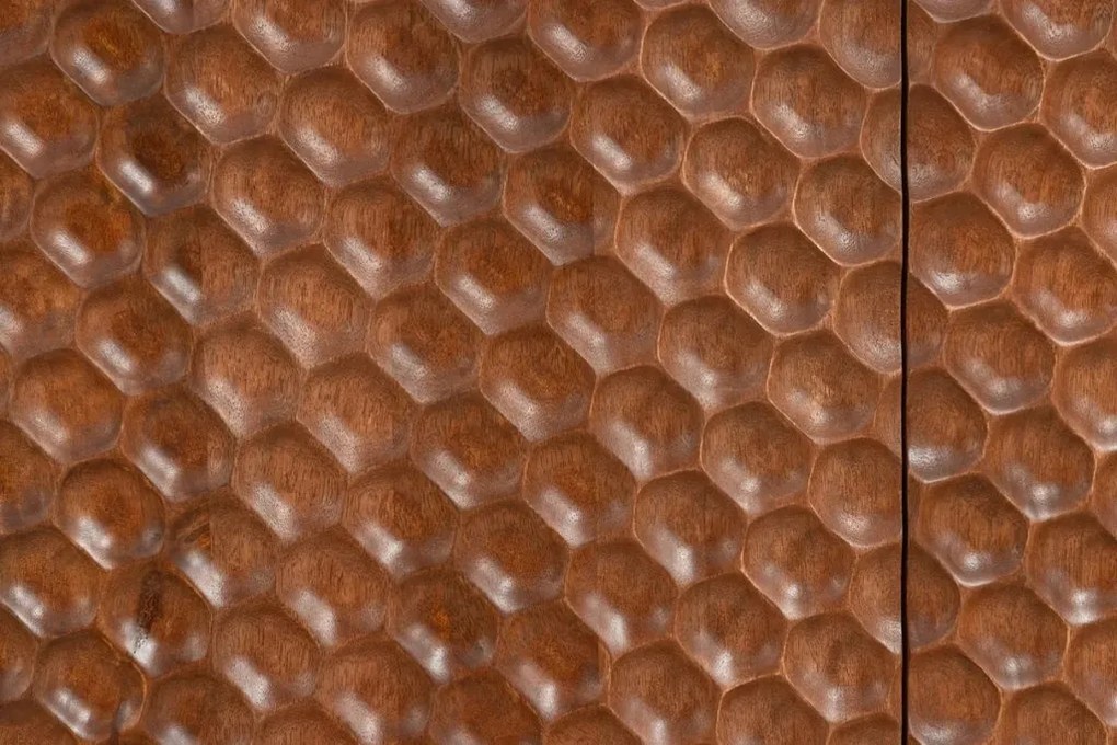 Comoda cu model 3D tip fagure, Lemn Mango Maro ADLON 180cm