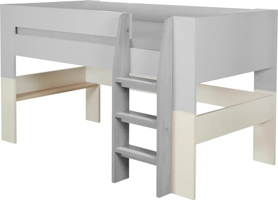 Pat pentru copii bej înalt cu spațiu de depozitare fără somieră 90x200 cm Studio – Roba