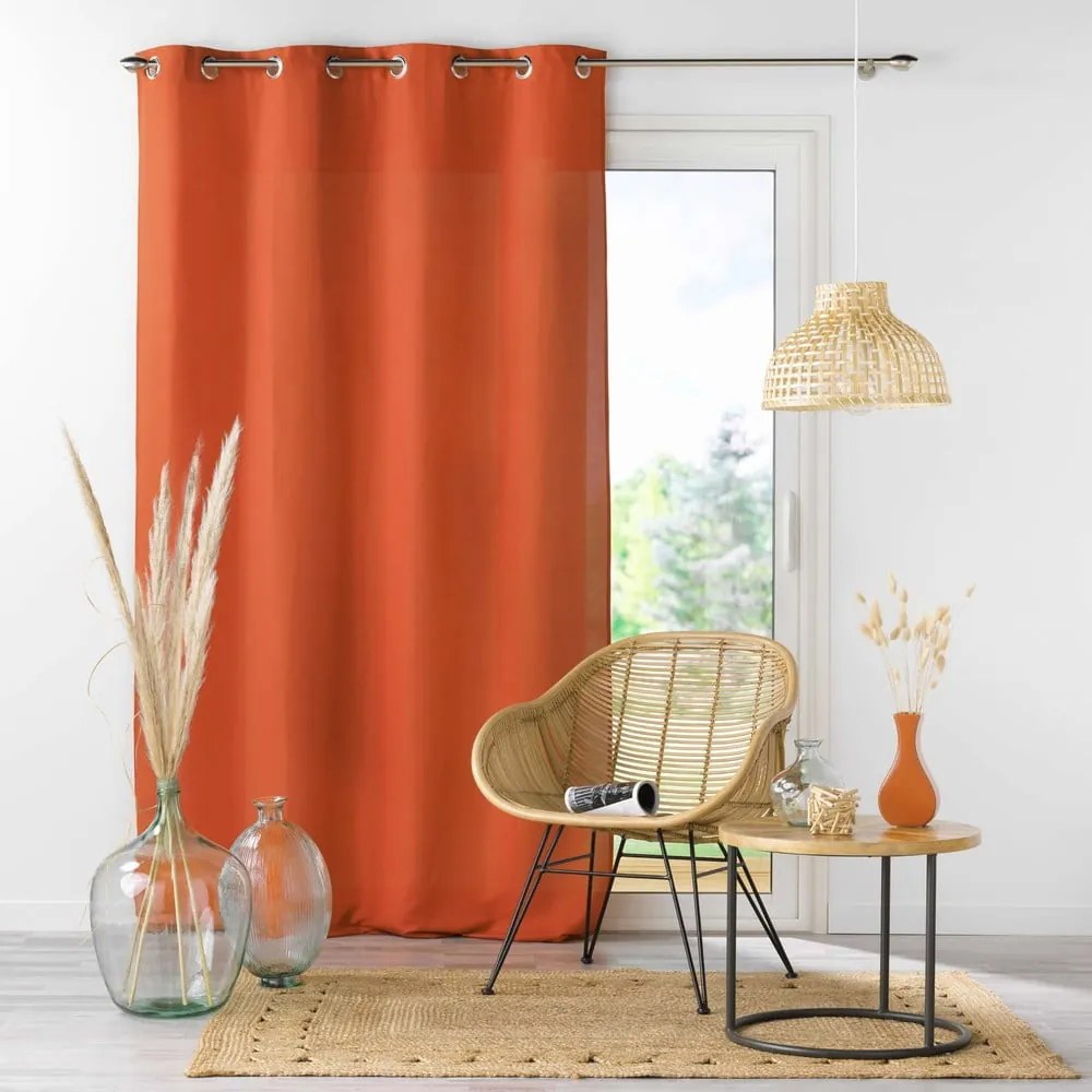 Draperie portocalie din microfibră 140x280 cm Absolu – douceur d'intérieur