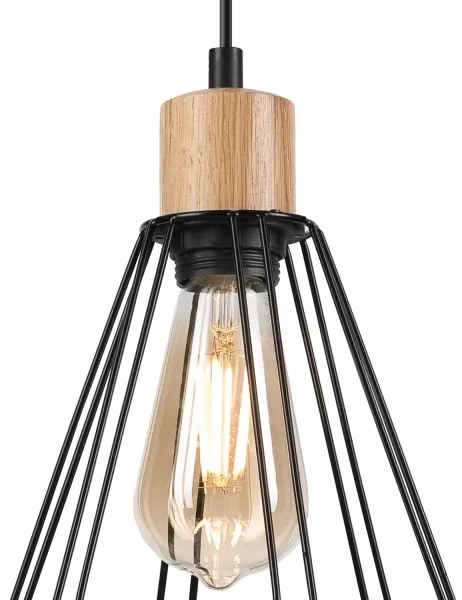 Lustră pe cablu Brilagi WOODY BASKET 1xE27/60W/230V stejar