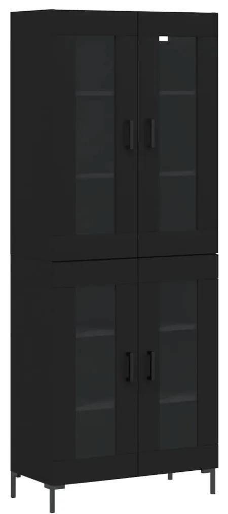 3198274 vidaXL Dulap înalt, negru, 69,5x34x180 cm, lemn compozit