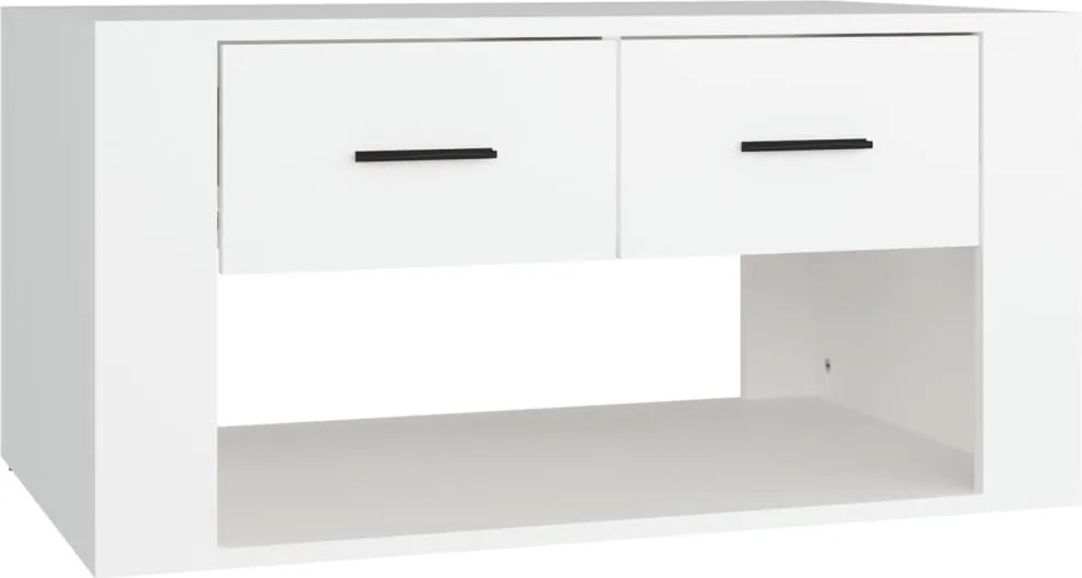 vidaXL Măsuță de cafea, alb, 80x50x40 cm, lemn compozit