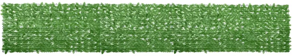 vidaXL Paravan de balcon, frunze verzi, 600x100 cm
