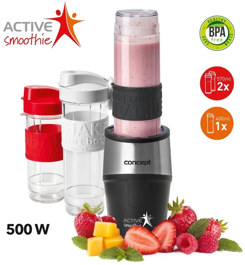 Smoothie maker Concept SM3385 ActiveSmoothie 500 W negru 2 x 570 ml + 400 ml