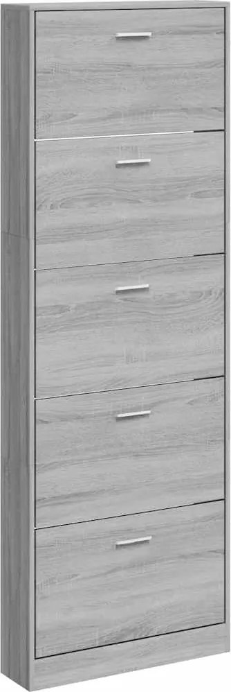 vidaXL Pantofar, gri sonoma, 59x17x169 cm, lemn prelucrat