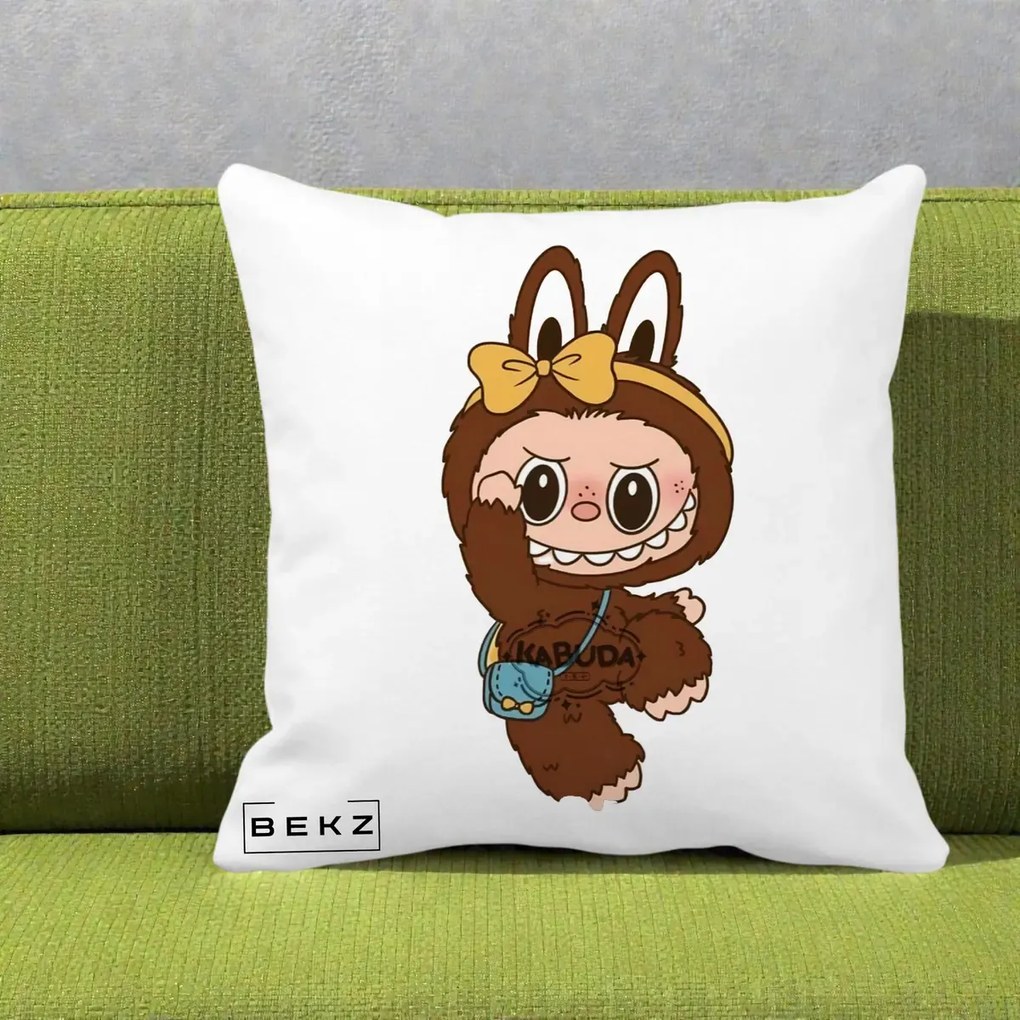 Perna Personalizata Kabuda Maro cu Funda Aurie, 40x40 cm, Alba Mata, Husa Detasabila, Perna Inclusa, BEKZ®