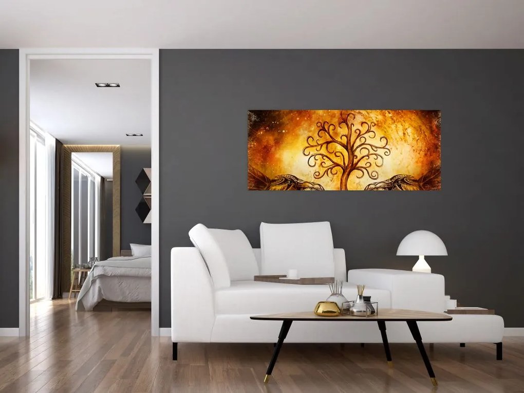 Tablou natural abstract cu copac (120x50 cm)