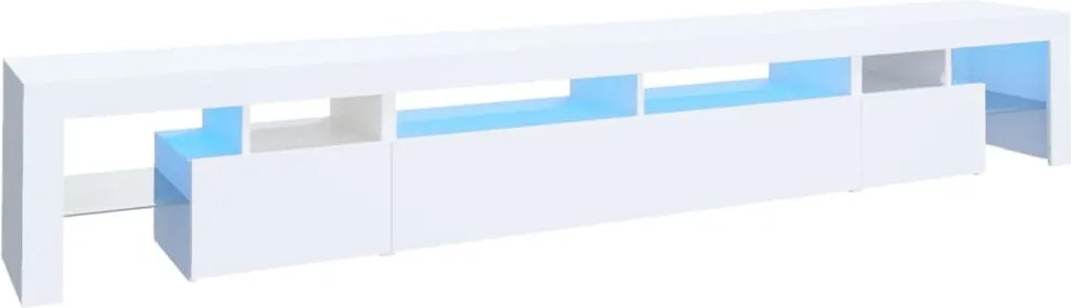 vidaXL Comodă TV cu lumini LED, alb, 260x36,5x40cm