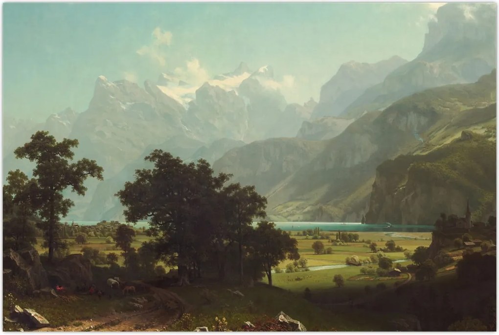 Tablou - Albert Bierstadt, Lake Lucerne, reproducere (90x60 cm)