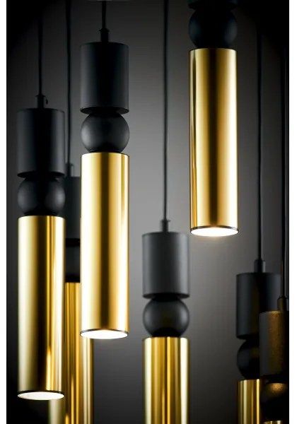 Lustră pe cablu Jupiter 2018 ALAS 7xGU10/10W/230V negru/auriu