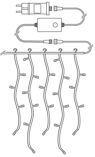 Nedis WIFILXC03W400 - LED perde Crăciun 400 LED, 8 funcții, 11m, IP65, Wi-Fi Tuy