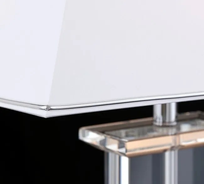 Veioza, lampa de masa design LUX VERONIQUE, crom/ abajur alb