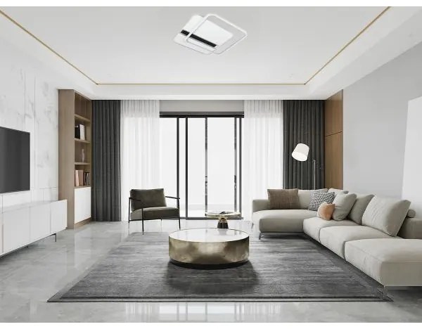 Plafonieră LED dimabilă LED/95W/230V 3000-6500K alb/negru + telecomandă