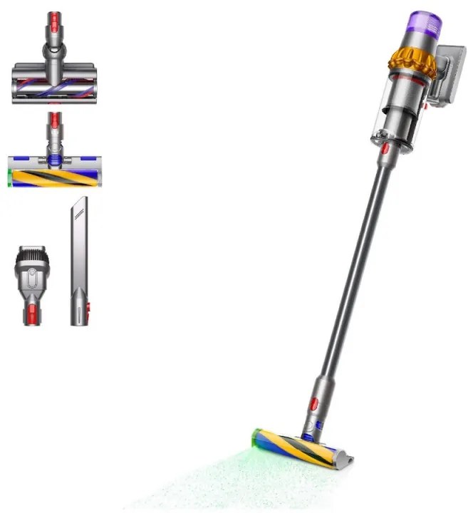 Aspirator vertical Dyson V15 Detect Abseolute, 660W, 0.76 l, 60 min autonomie, Senzori, 3 moduri, LCD, Gri