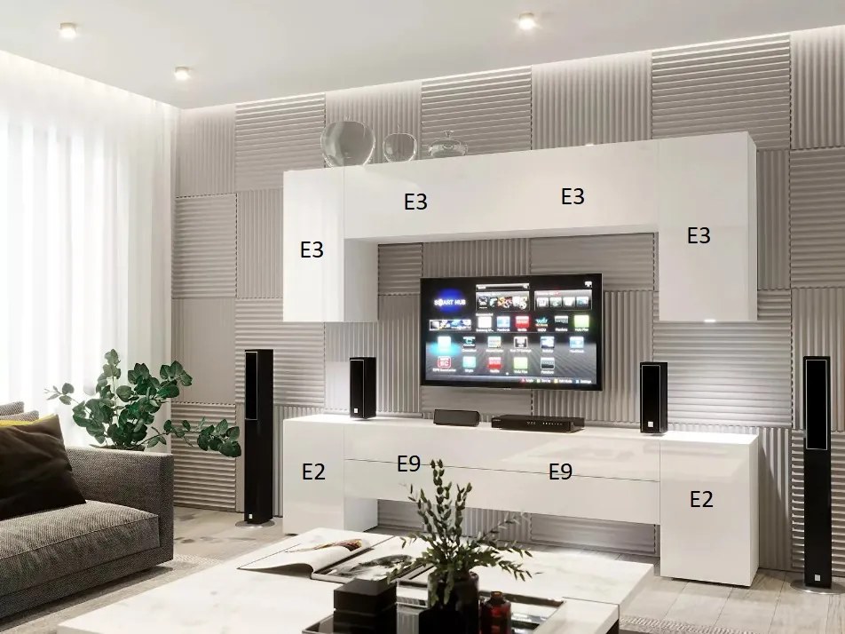 Mobilier living Berny 68 (alb + Alb lucios). 1087198
