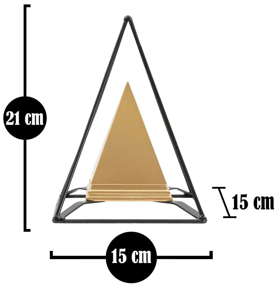 Statuetă metalică în decor auriu Mauro Ferretti Piramid