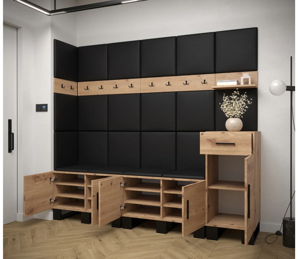 Set mobilier pentru hol Amanda 9 (Stejar artisan + roz). 1085930