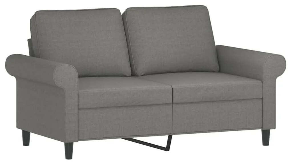 349186 vidaXL Canapea cu 2 locuri, gri închis, 120 cm, material textil