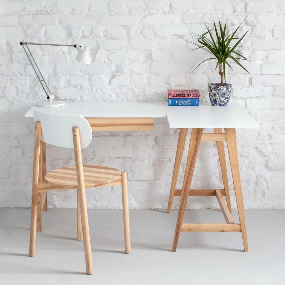 Birou cu blat alb 85x115 cm Luka – Ragaba