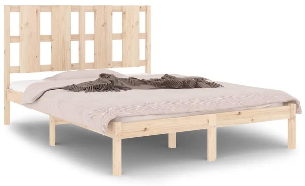 3105580 vidaXL Cadru de pat, 140x190 cm, lemn masiv de pin