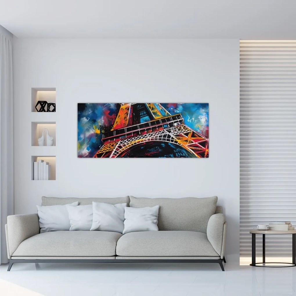 Tablou - Pictură a Turnului Eiffel II. (120x50 cm)
