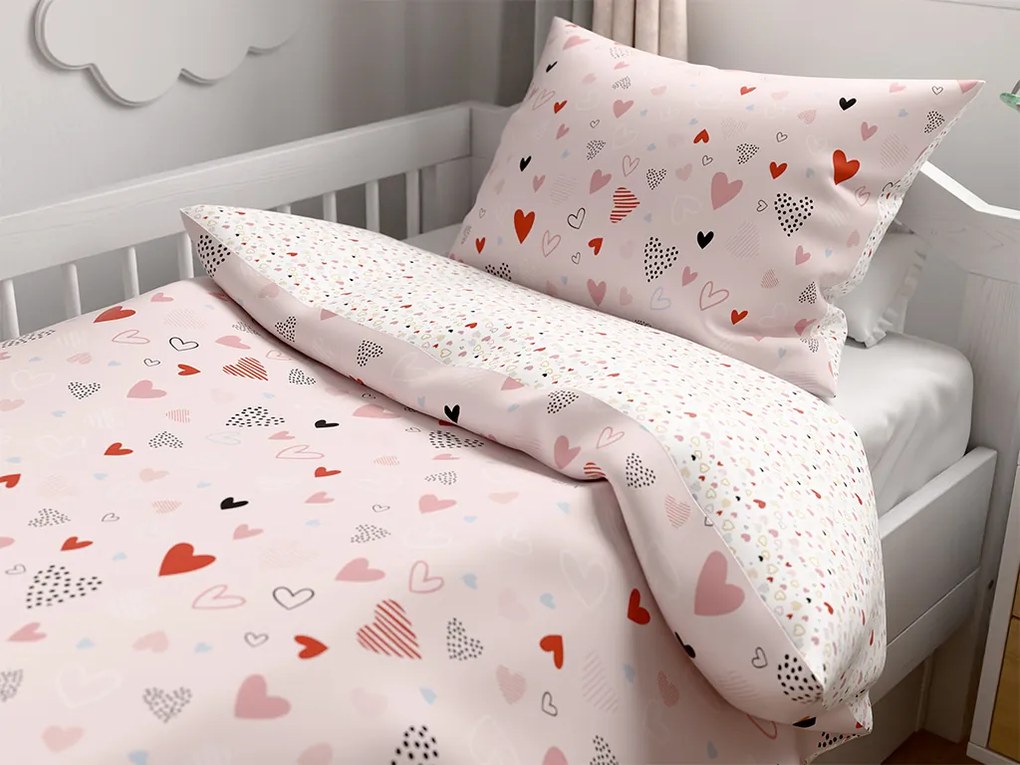 Lenjerie de pat din bumbac pentru patut LOVITA roz Dimensiune lenjerie de pat: 45 x 65 cm | 90 x 135 cm