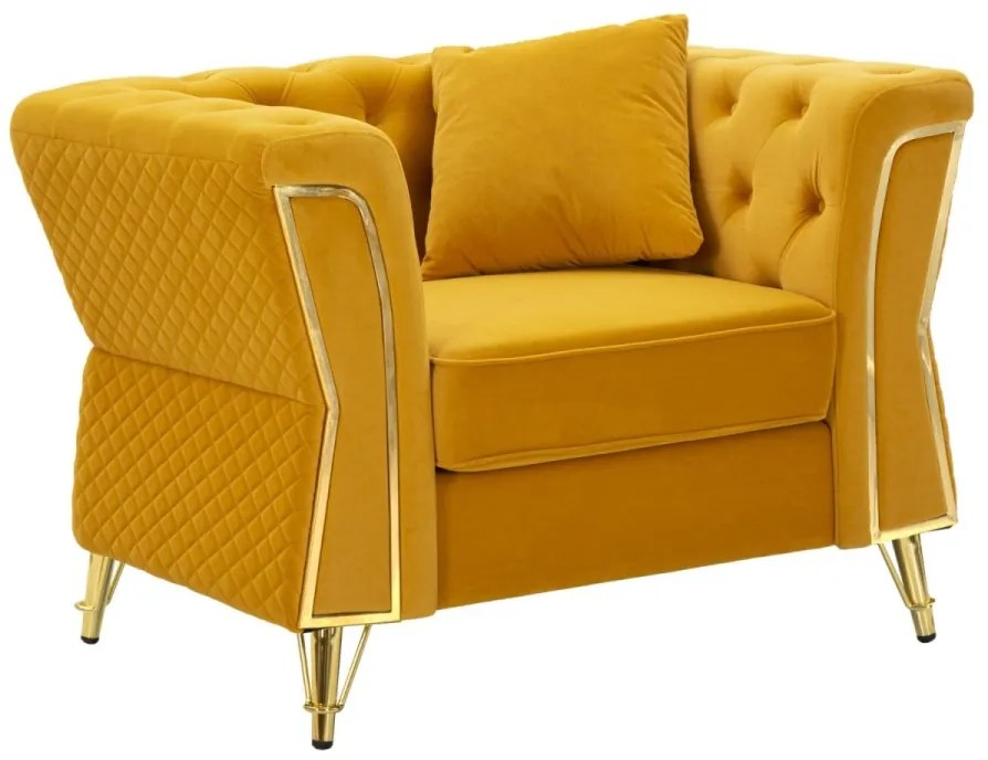 Fotoliu cu perna, mustar, 104X83X76 cm, Emy, Mauro Ferretti