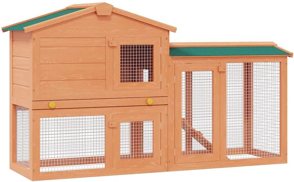 vidaXL Cușcă de exterior pentru iepuri, adăpost animale mici, lemn