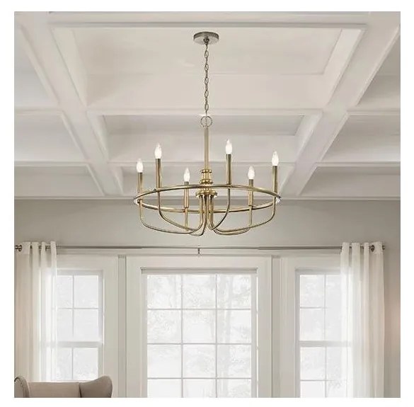Lustră pe lanț Kichler KL-CAPITOL-HILL6-PNBR CAPITOL HILL 6xE14/40W/230V