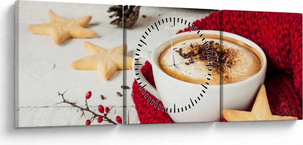 Tablou - Cappuccino (cu ceas) (90x30 cm)