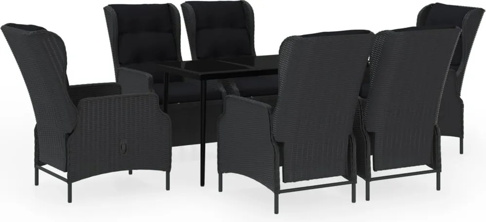 vidaXL Set mobilier pentru grădină, 7 piese, gri închis