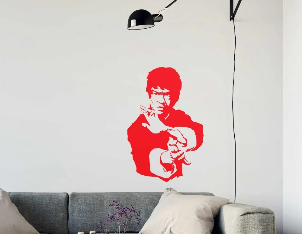 GLIX Bruce Lee - autocolant de perete Rosu deschis 60 x 90 cm