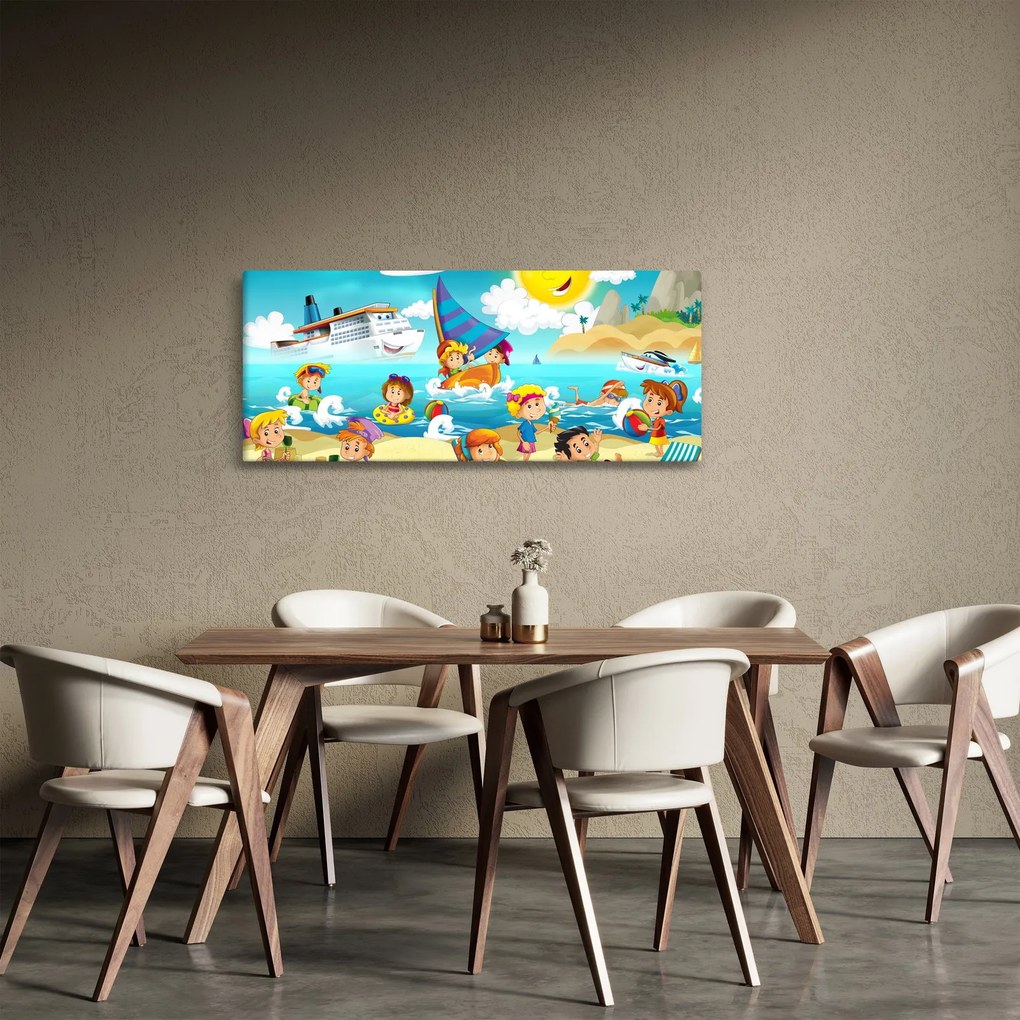 Tablou -Ziua la plajă (120x50 cm)