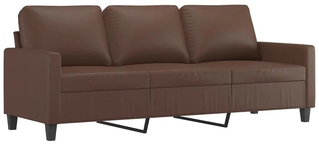 348681 vidaXL Canapea cu 3 locuri, maro, 180 cm, piele ecologică