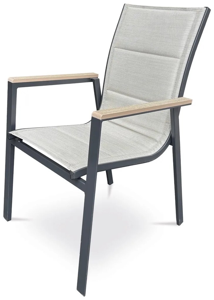 Autronic Scaun de grădină, aluminiu, textil, bej,A ZC-S1110 BK