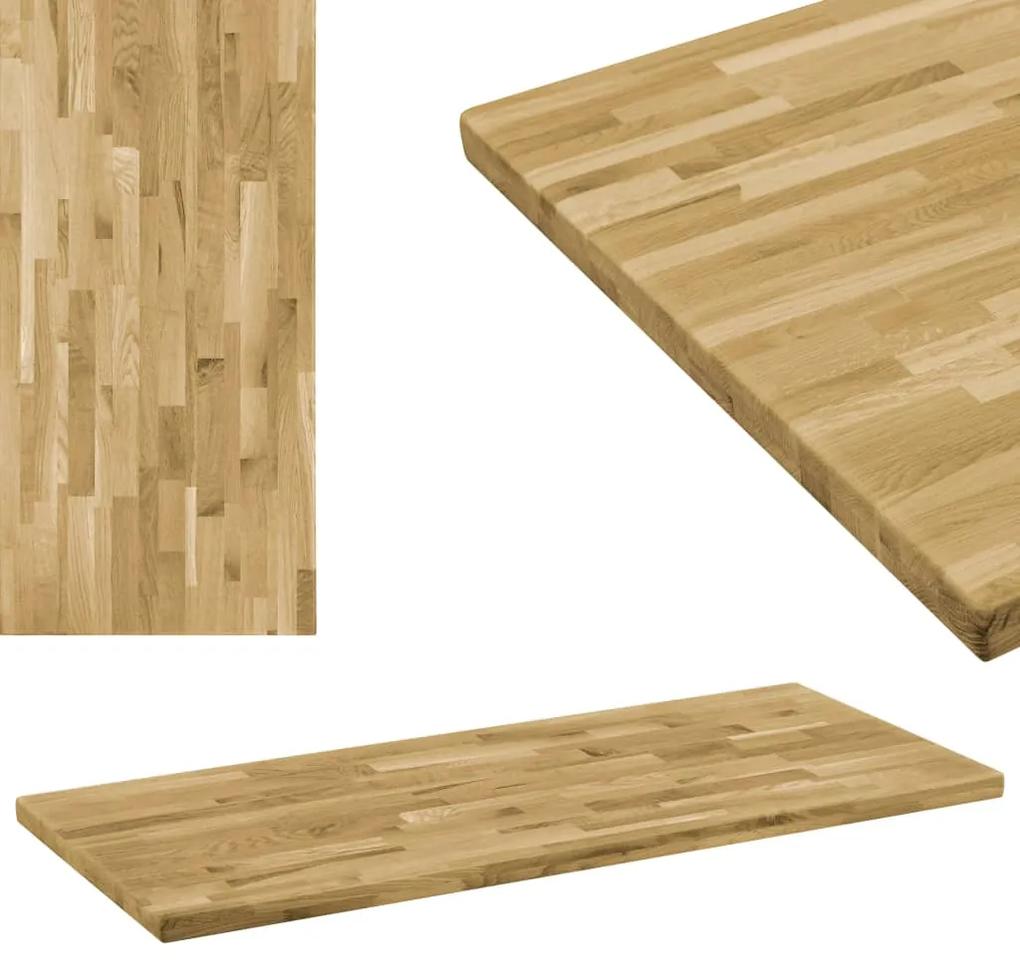 246002 vidaXL Blat masă, lemn masiv stejar, dreptunghiular, 44 mm, 140x60 cm