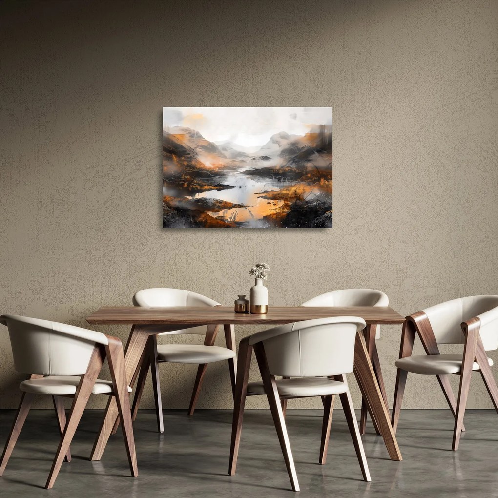 Tablou pe sticlă - Pictura peisajelor montane (70x50 cm)