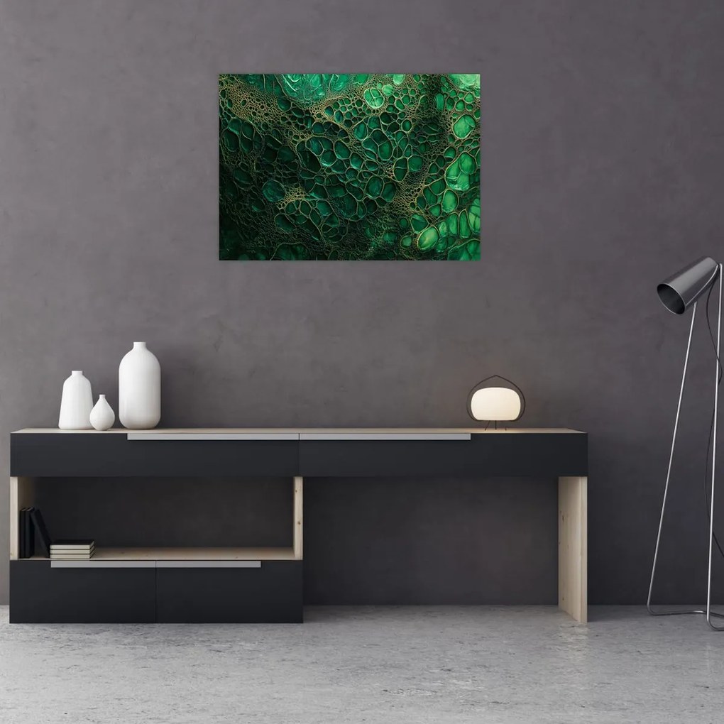 Tablou - Imagine microscopică verde (70x50 cm)