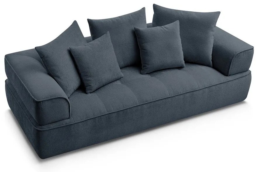 Canapea albastru-închis cu tapițerie din chenille 237 cm Whesley – Bobochic Paris