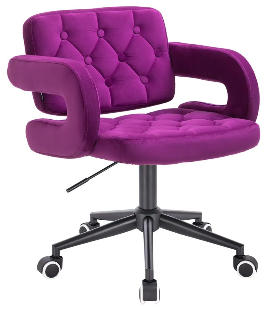 HR8403K Scaun Fucsia Catifea cu Bază Neagră